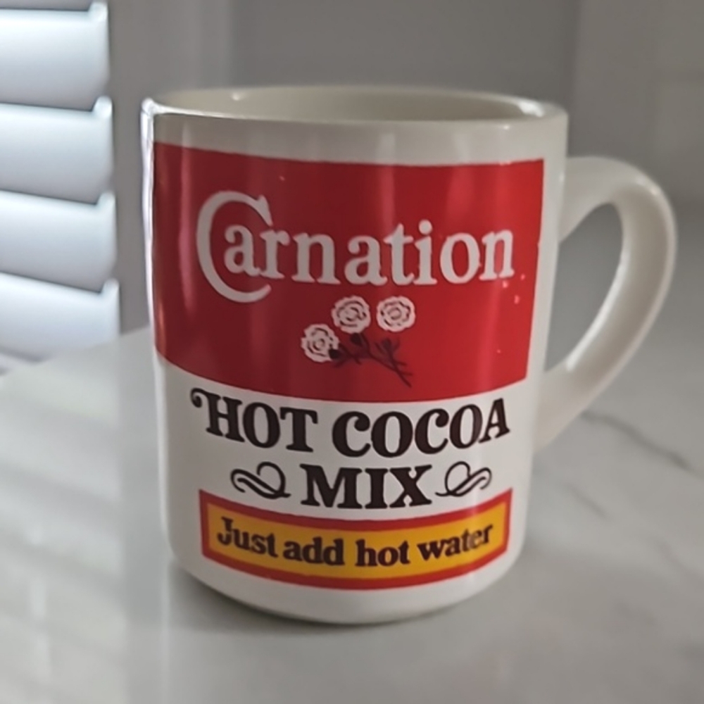 CARNATION HOT COCOA MIX "Just Add Hot Water" Vintage Ceramic Mug